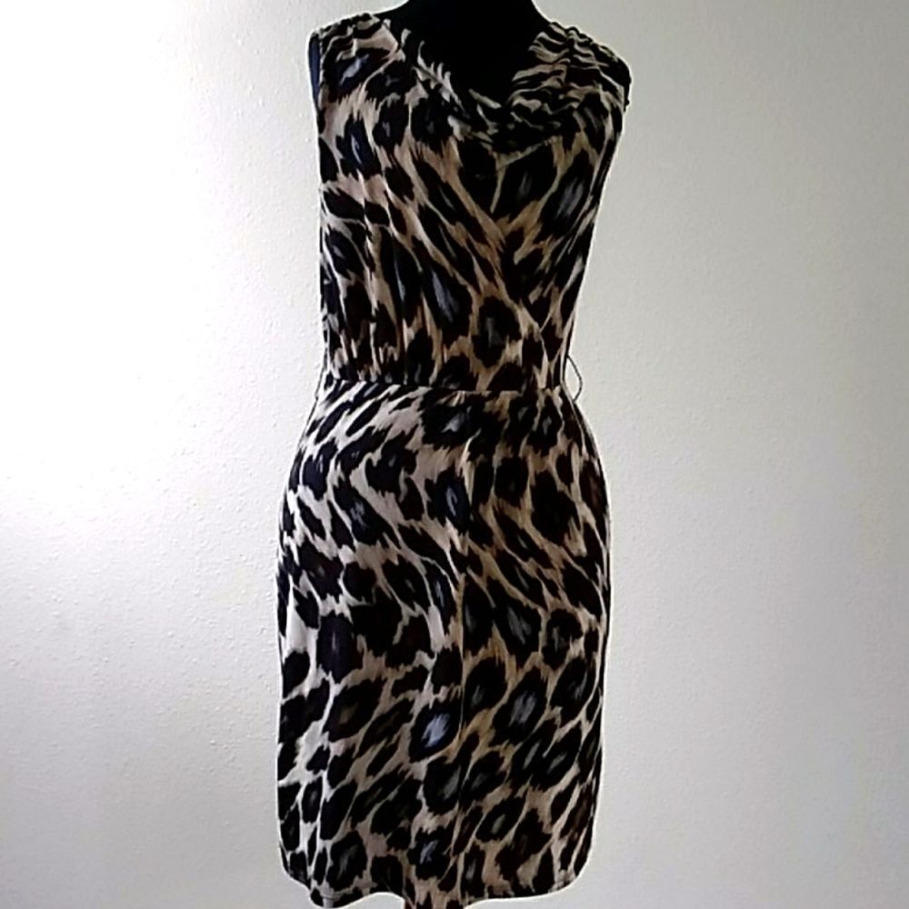 Worthington Animal Leopard Women Dress Size S
